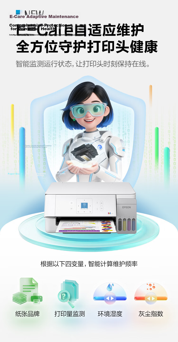 EPSON L3366 Home Inkjet Printer Wireless WIFI Color Original Ink Tank All-in-One Printer Copier Scanner (Standard + 1 Ink Bottle) 12