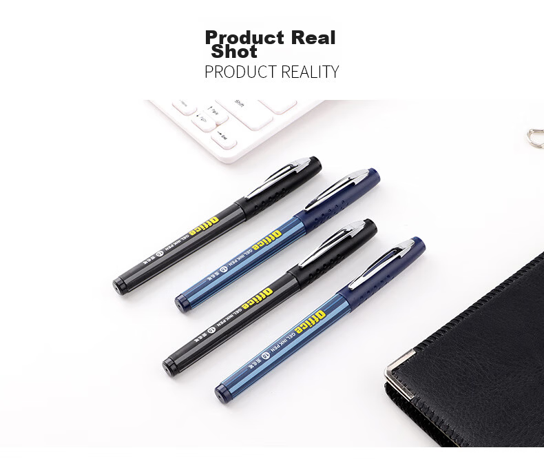 BAOKE Large Capacity Gel Pen Durable Tip Smooth Writing Student Stationery Exam Pen Office Signature Pen Black 1.0mm Bullet Tip 12pcs/Box PC1048 6