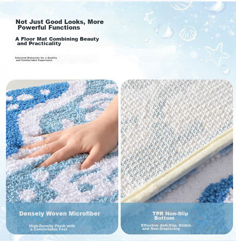 Simple American Style Bathroom Absorbent Non-Slip Mat Toilet Entrance Quick-Dry Floor Mat 40*60cm 7