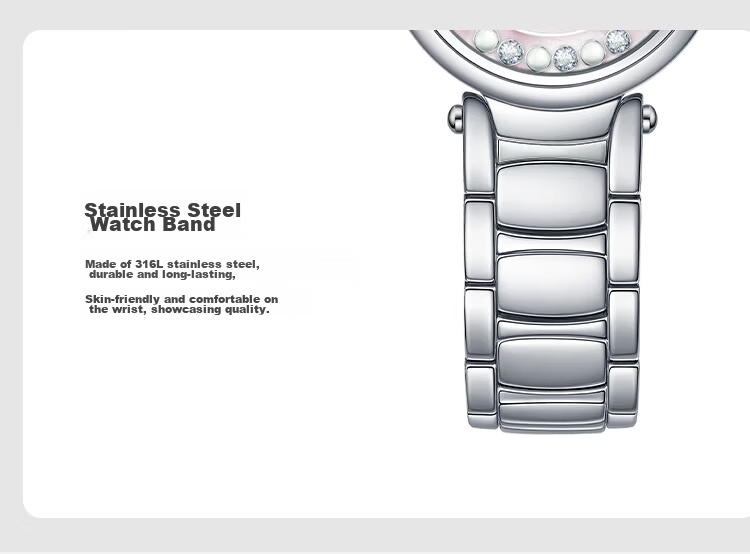 Caloric King Palm Pearl Elegant Fashion Simple Steel Band Women's Quartz Watch Birthday Gift for Girlfriend 6