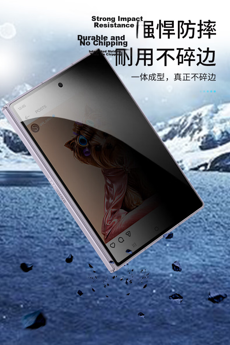 Smorss Tempered Glass Screen Protector for Samsung Galaxy Z Fold8, Privacy Anti-Peeping 28° HD Full Coverage Foldable Screen Protector, Drop-Resistant Outer Screen Film 9