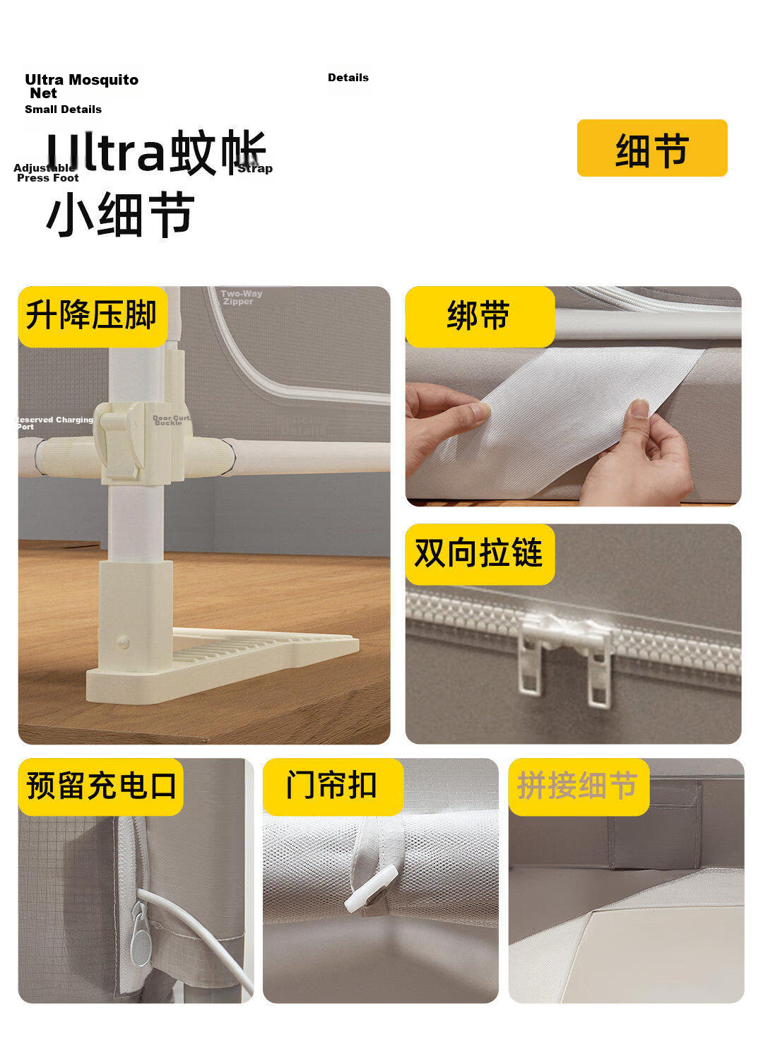 XIHAN Class A Home Baby Anti-Fall Playpen Mosquito Net with Three Doors 1.8*2m Bed [Base Support with Fan Rod] 28