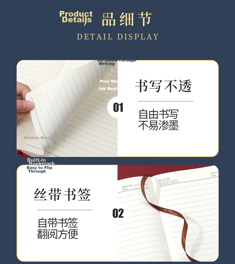 Jiaran Heng Guochao A5 Notebook High-Value Business Office Stationery Landscape Painting Buckle Handwritten Journal Artistic Premium Diary Customizable Clear Blue 7