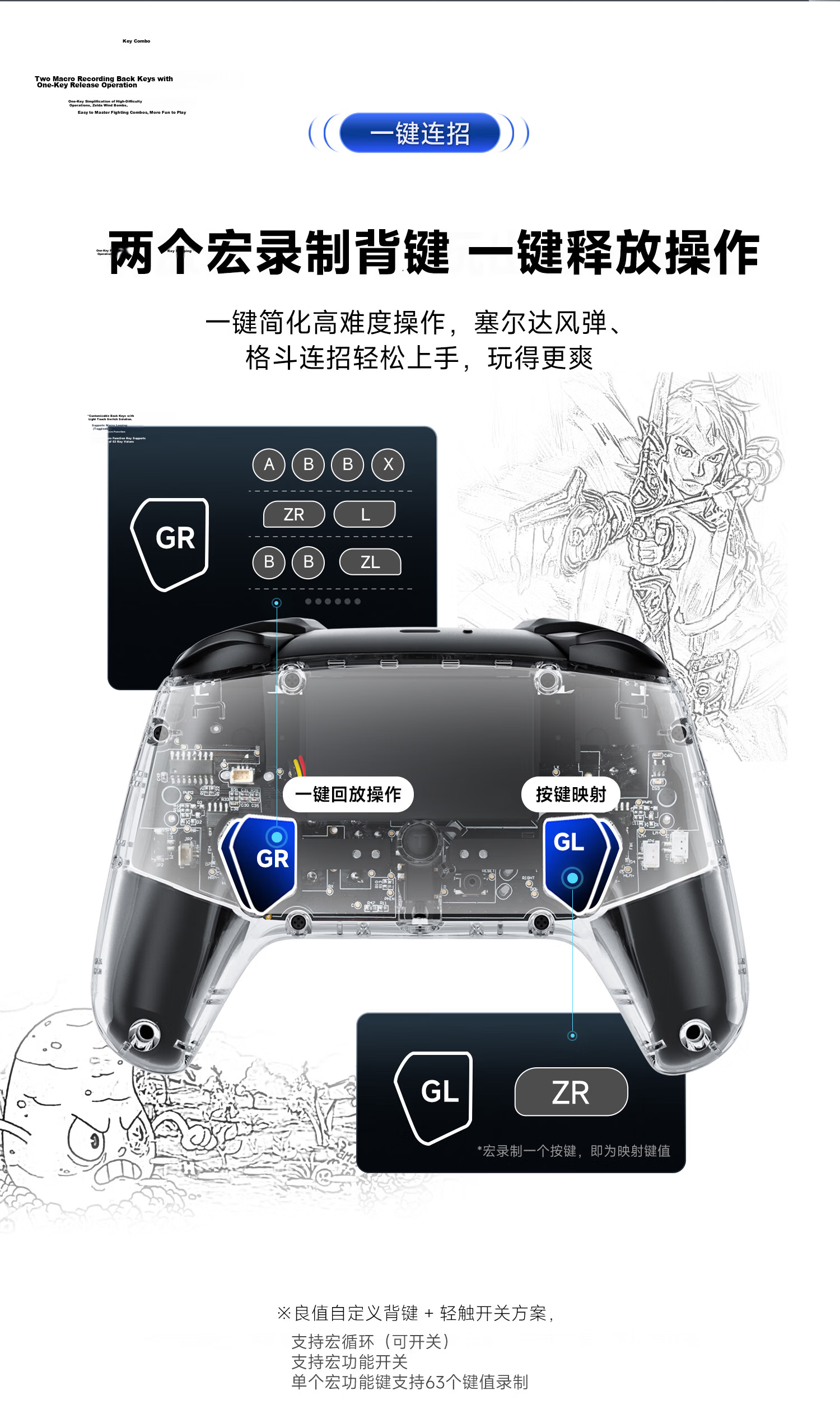 IINE Xingyao Controller Switch 1/2 Compatible PRO2 Gamepad Bluetooth Wireless HD Vibration One-Key Wake PC Steam Mobile NS2 Accessory 7