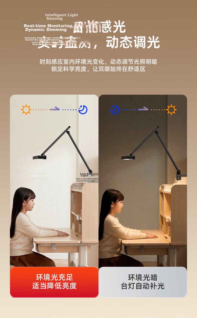 Haishibao Clamp-On Wall-Mounted Eye Protection Desk Lamp, Street Light, Full Spectrum, for Children And Students' Desks, Study-Specific TF07-105W 21