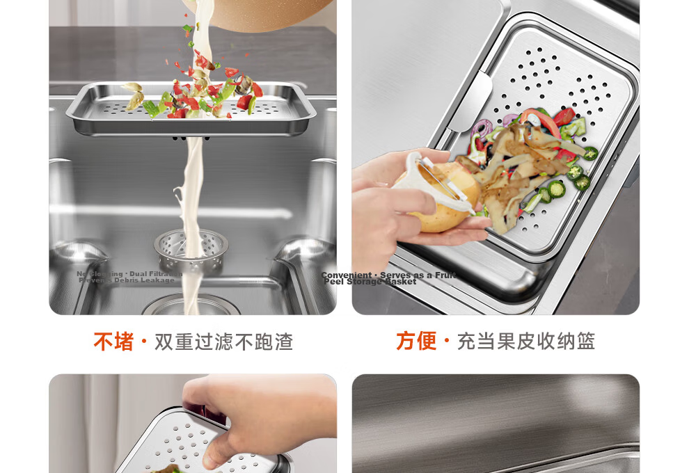 ARROW 0 Coating Treasure Basin Pro Kitchen Sink 304 Stainless Steel Vegetable Washing Basin Waterfall Large Single Bowl Top-Mount and Under-Mount Sink 26