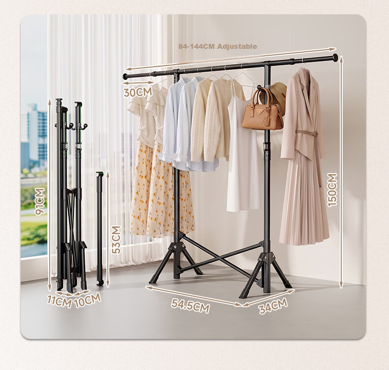 Mr. Bang Floor Folding Clothes Drying Rack Telescopic Balcony Bedroom Garment Hanger Quilt Drying Tool 18