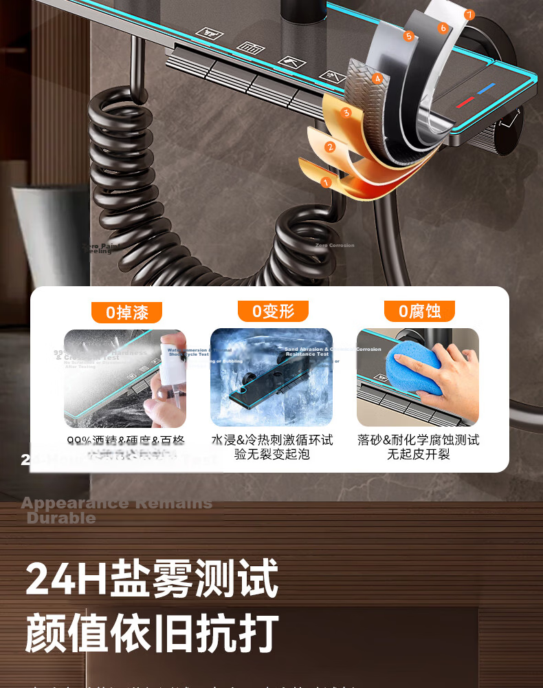 BOONEN Shower Set Integrated Thermostatic Pressure-Boosting Bathroom Handheld Shower Head Kit 17