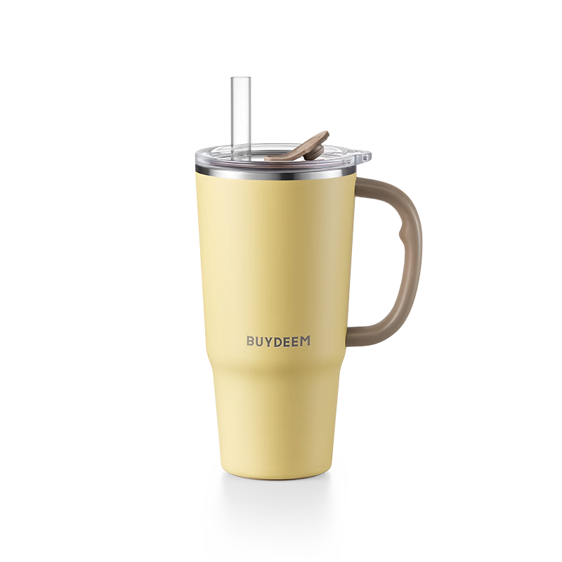 Buydeem Jumbo Straw Cup Large Capacity Insulated Stainless Steel Travel Outdoor Tumbler