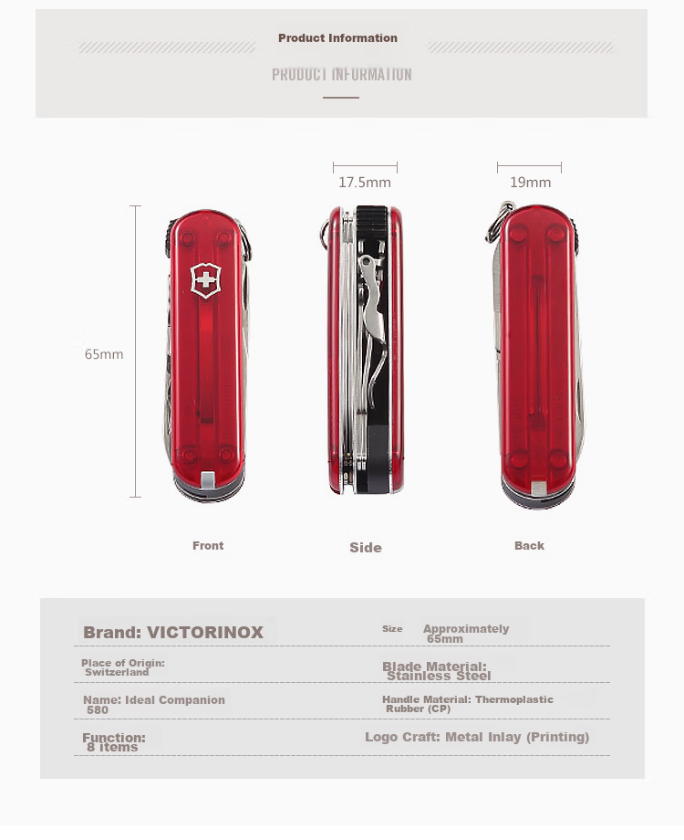 VICTORINOX Swiss Army Nail Clipper Stainless Steel 59mm Portable Household Nail Cutter Splash-Proof Imported 8.2050.B1 3