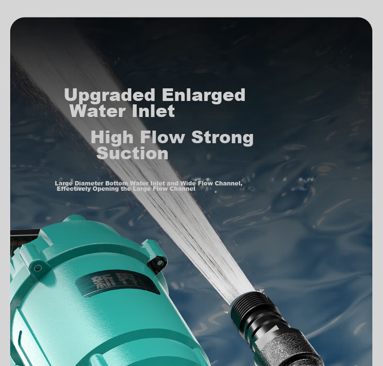 New Territory Cast Iron Pump Head Submersible Pump 220V Corrosion Resistant Durable High Flow High Lift Household Water Pump Irrigation Pump 26