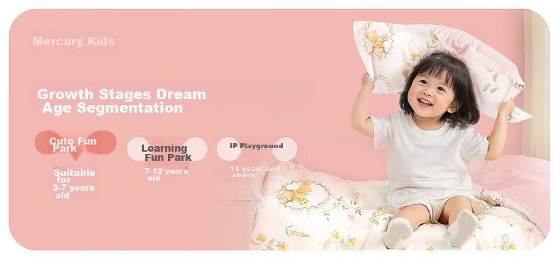 Mercury Children's Pillowcase Set A-Class Pure Cotton Antibacterial Pillowcases for Dormitory Students Kids 48x74cm (2 Pieces) 1