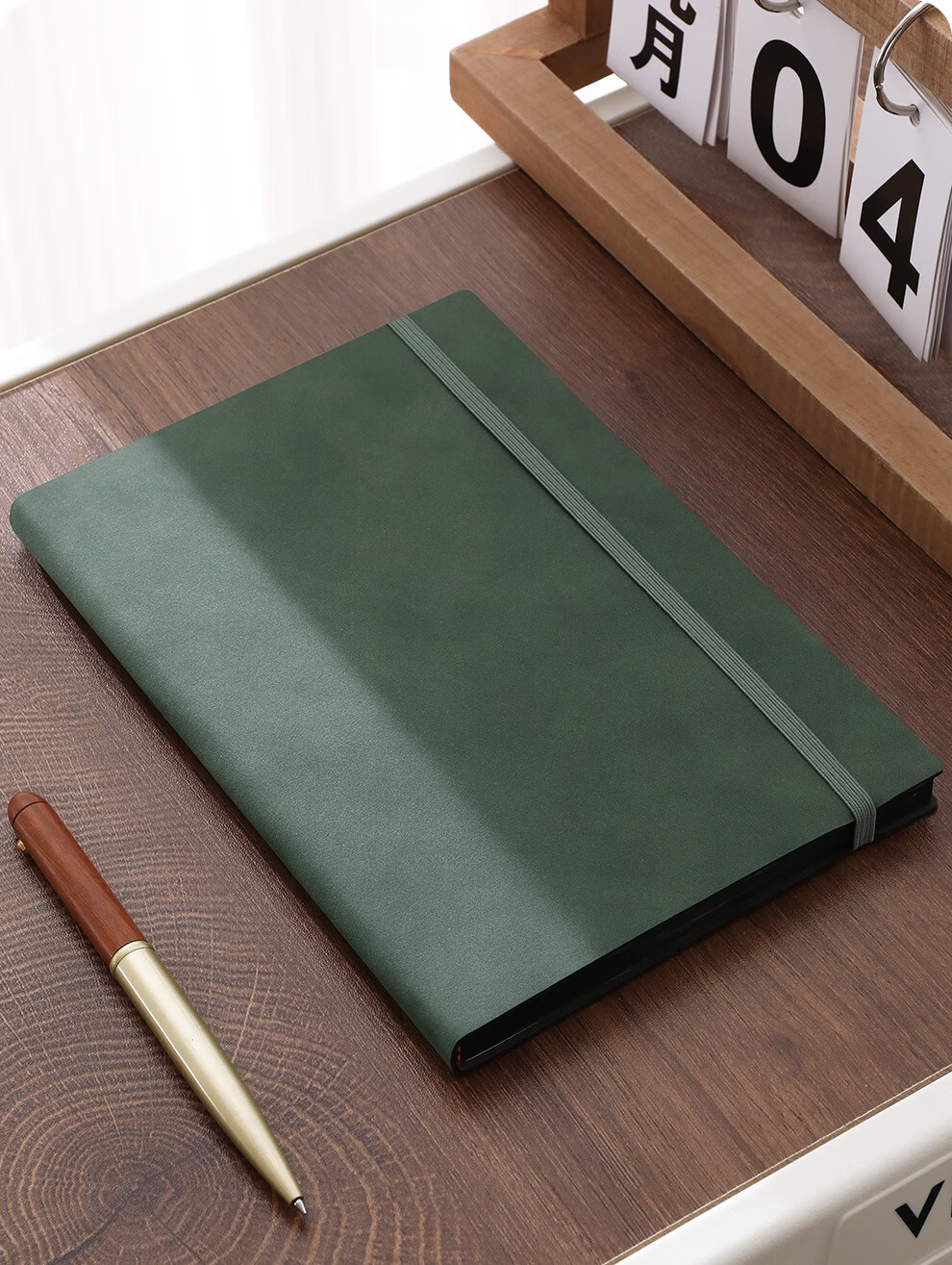 Faramon A4 Large Thickened Faux Suede Notebook with Strap, Simple Business Journal, Work Meeting Record Office Leather Diary, Customizable, Black 9