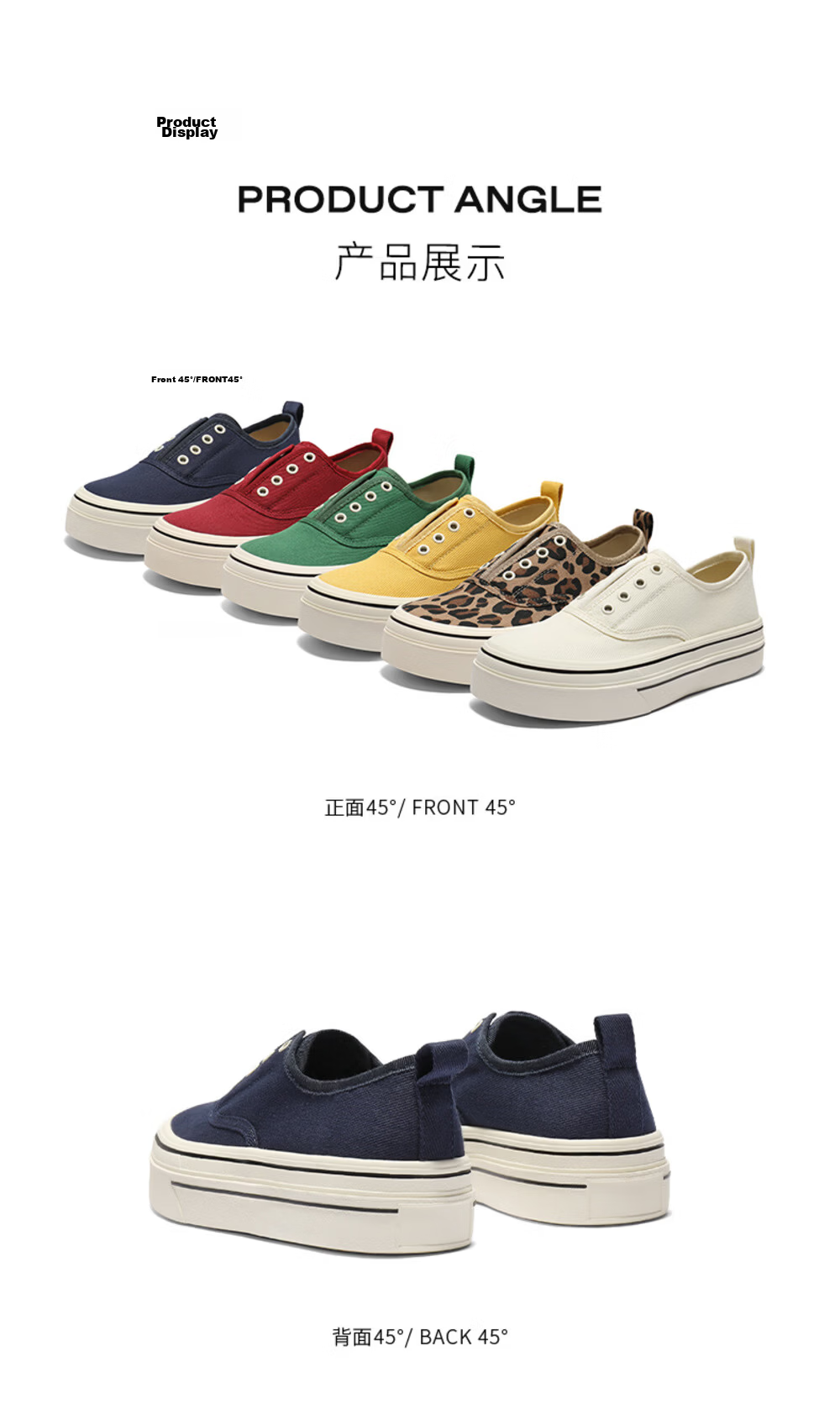 Belle Navigator Canvas Shoes Autumn Thick Sole Slip-On Lazy White Women's Shoes B2699CM5 Off-White 36 13