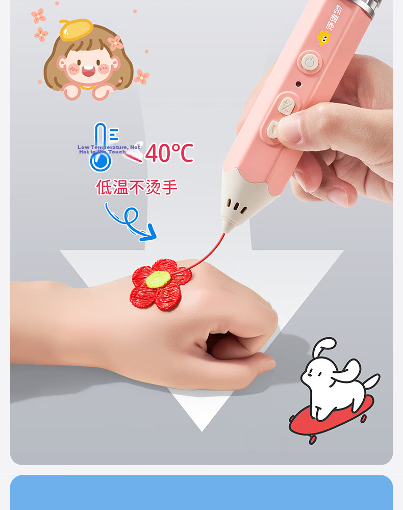 Fuzzao Children's 3D Printing Pen 2026 New Low-Temperature Wireless DIY Toy for Girls Role-Playing Children's Day Gift 6