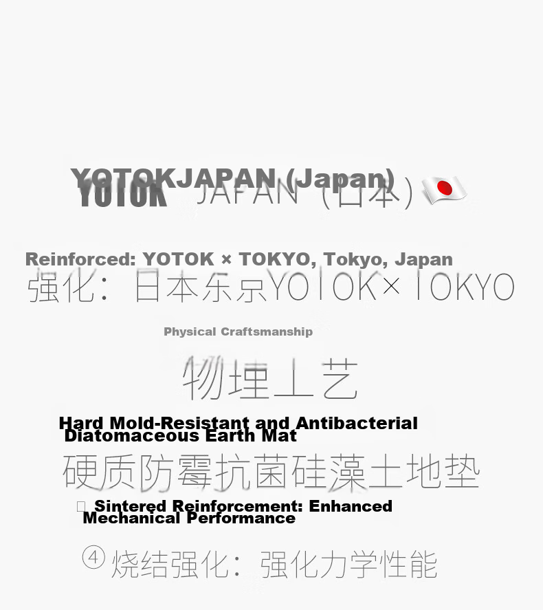 YOTOK Official Genuine Bathroom Mat Absorbent Non-Slip Diatom Mud Quick-Dry Doorway Mat (Japan) 18