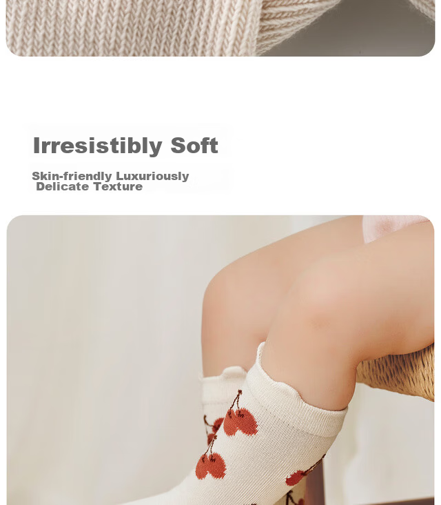 TONGTAI Baby Socks Mid-Calf Unisex Seamless Non-Binding Wide Cuff Pink 0-6 Months 10