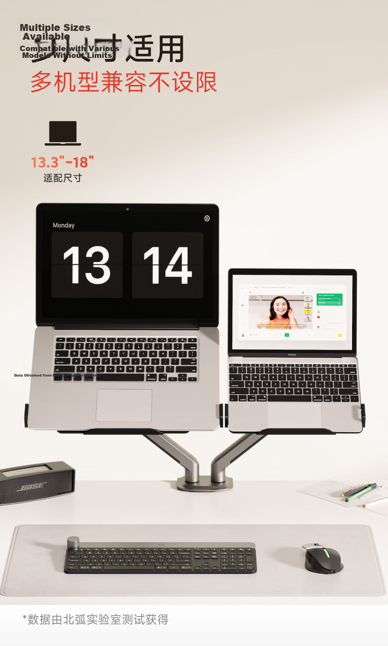 Brateck Beihu Monitor Stand, Mechanical Arm, Monitor Laptop Stand Arm, Screen Support, Dormitory Inverted Stand, E500Pd Flowing White + APE40 8