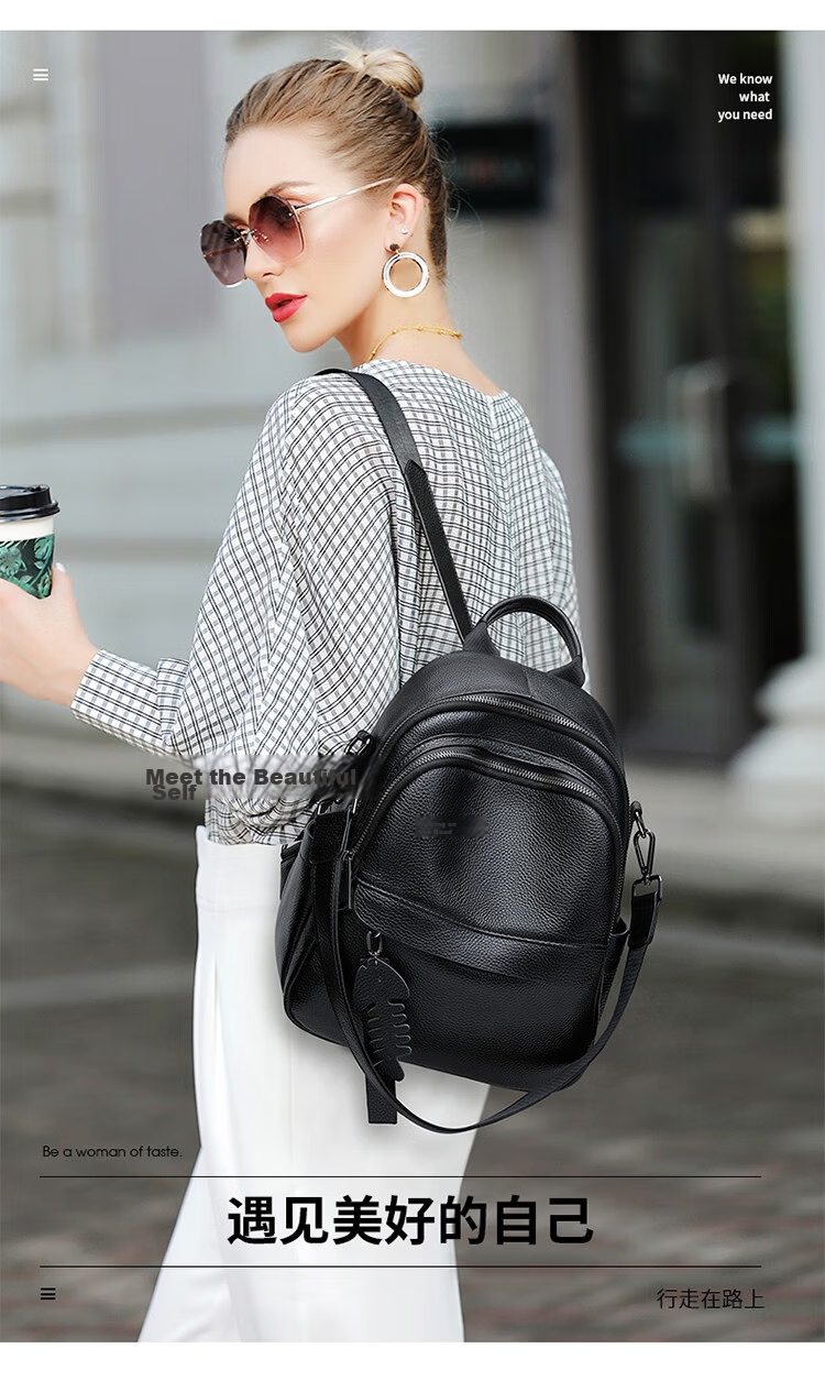 Viney Women's Leather Backpack Fashion Large Capacity Travel School Bag for Middle School Students Birthday Gift for Girlfriend 1