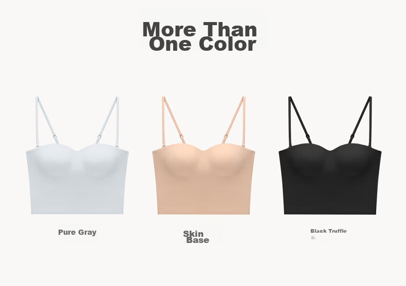 Mannifen Seamless Strapless Camisole Bra Women New 10A Antibacterial Cooling Backless Wearable with Chest Pad Innerwear 15