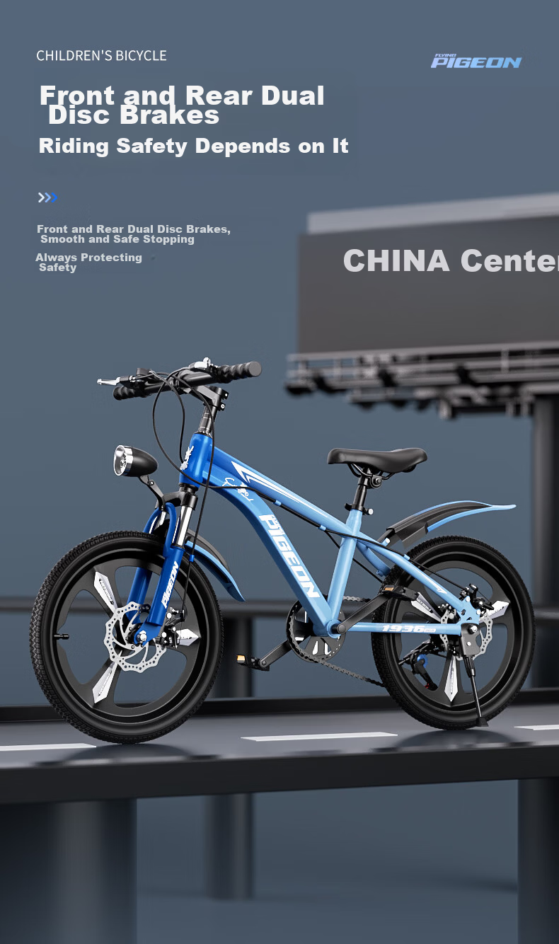 FG FLYING PIGEON Children's Bicycle for Ages 6-12 Youth Mountain Bike for Boys And Girls, Students' Single-Speed Bike in Purple And Blue, 22-Inch with Gears 6