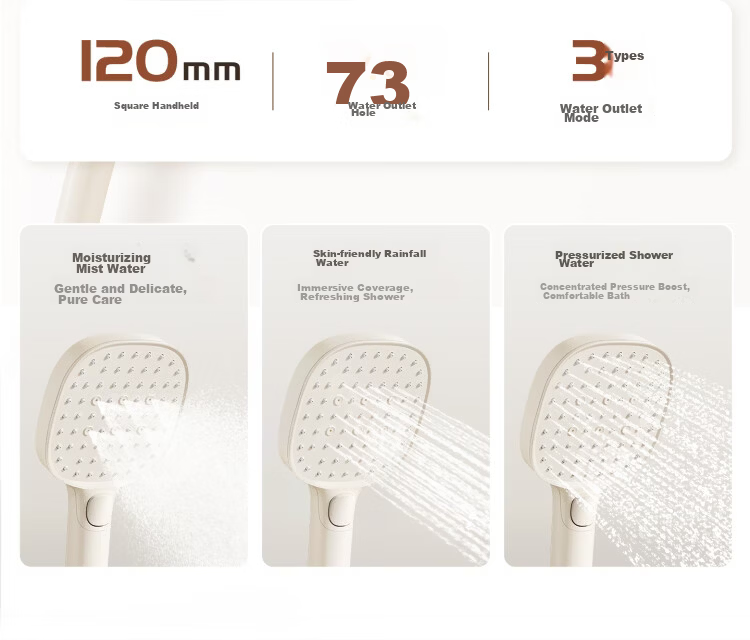 ARROW Pure World Shower Set Milk White Digital Display Square Rod Piano Key Handheld Pressurized Shower Head 26
