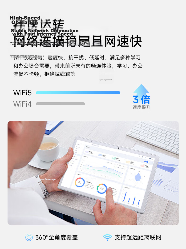 Founder 10.1-inch Lightweight 2-in-1 Tablet PC Dual Mode Laptop Detachable 128GB Business Office Pad 8