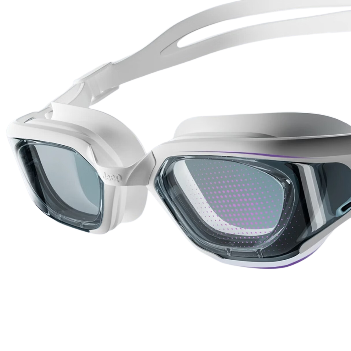 Jeep Swimming Goggles, Waterproof And Anti-Fog, High-Definition, for Women with Myopia, Professional Diving Goggles for Men, Black And White, 400°
