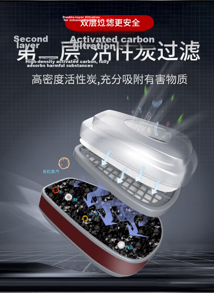SHENGLI Gas Mask Dustproof Respirator Organic Gas Vapor Protection Dust and Toxic Protection M3200D Set of 1 7