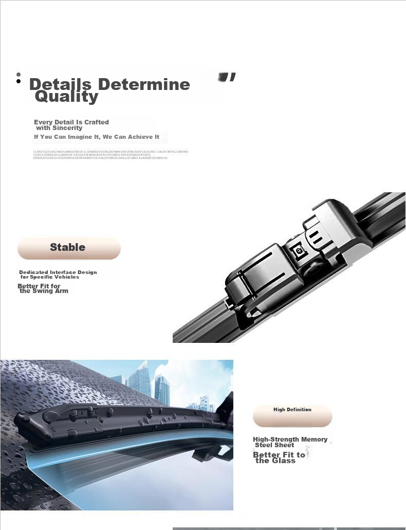 Aoming Roewe i5 [2019-Present] Frameless Wiper Blades Original Factory Car [Clip-On] 24/18 6