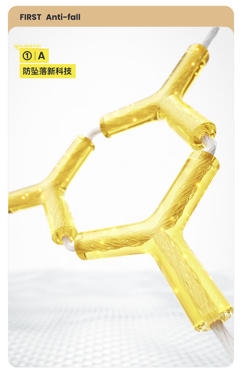 Gaorui Class A Antibacterial Baby and Child Anti-Fall Playpen Mosquito Net Home Bedroom 150*200 Gray Yellow - No Assembly Self-Locking Frame 7