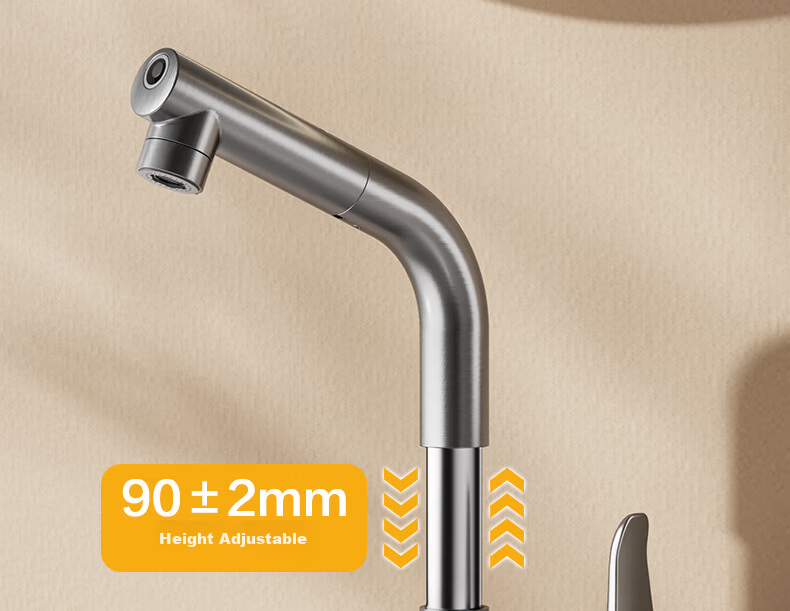 JOMOO Bathroom Basin Faucet Dual Control Hot and Cold Water Lift Pull-Out Gunmetal Gray 32399 Upgrade 21