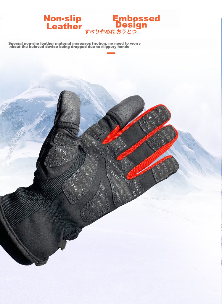 KYOTSU Photography Gloves, Winter Outdoor Use, Cold-Proof, Warm, Waterproof, Professional Photography Gloves, Size M, Black And Red 6