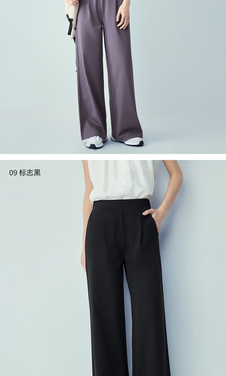 Giordano 2026 Summer Cooling Sun Protection Heat Shield 7A Antibacterial Semi-Elastic Waist Wide-Leg Sweatpants for Women 05416460 14