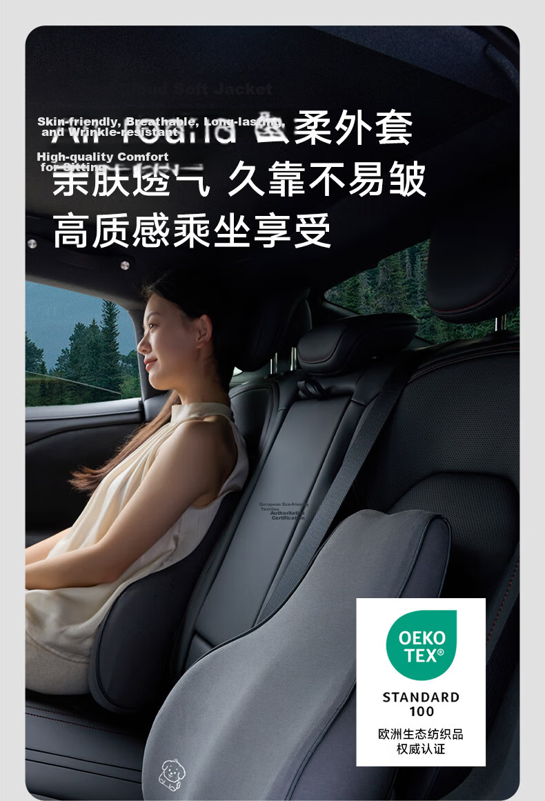 8H Car Lumbar Support Small Gray Dog Enlarged and Widened Office Home Seat Cushion Back Support Pad 16