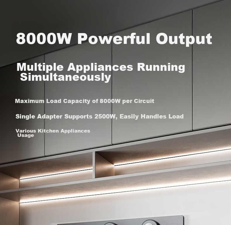 Deli Track Socket Movable Power Strip Rail Type Guide Rail Socket Sideboard Switch Socket Panel Slim 50cm + 3 Five-Hole Outlets Dusk Gray LU6105 9