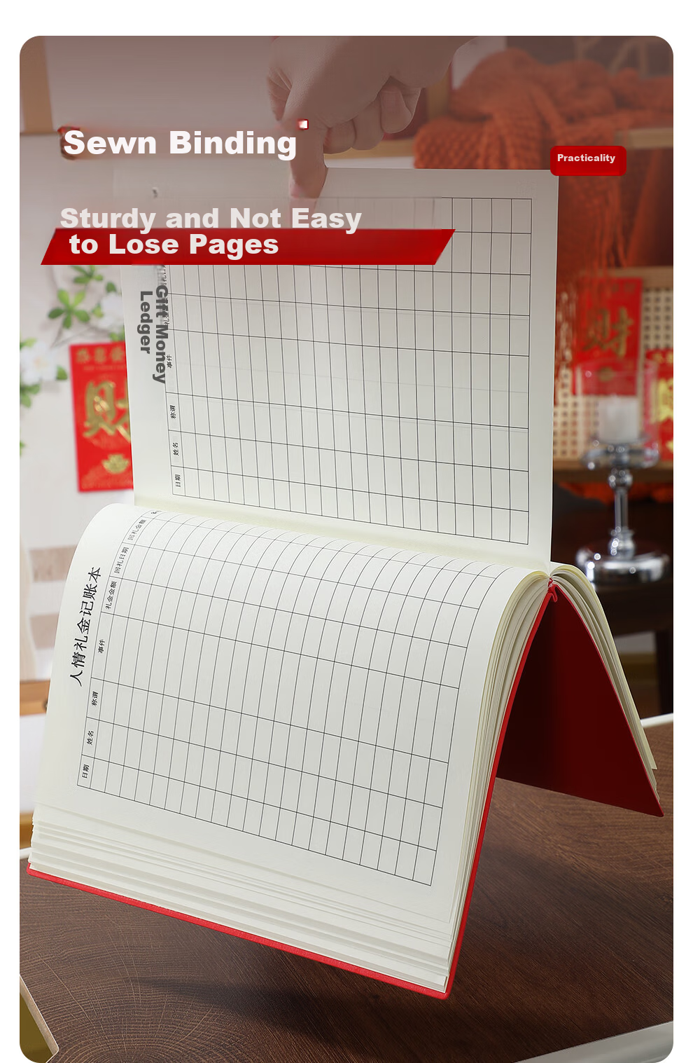 Faramon Gift Money Accounting Book for Weddings and Celebrations, Guest Gift Registry, Personal Gift Transactions Ledger, Leather Cover Gift Money Register, Sign-in Book A5 - Gift Money Ledger 9