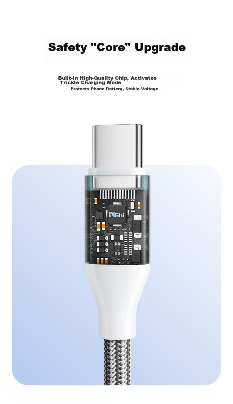3-in-1 Data Charging Cable for Apple Type-C Android, 6A Fast Charge, Compatible with iPhone 17/16, Huawei, Honor, Xiaomi, Samsung, Car Use, 1.5m 7