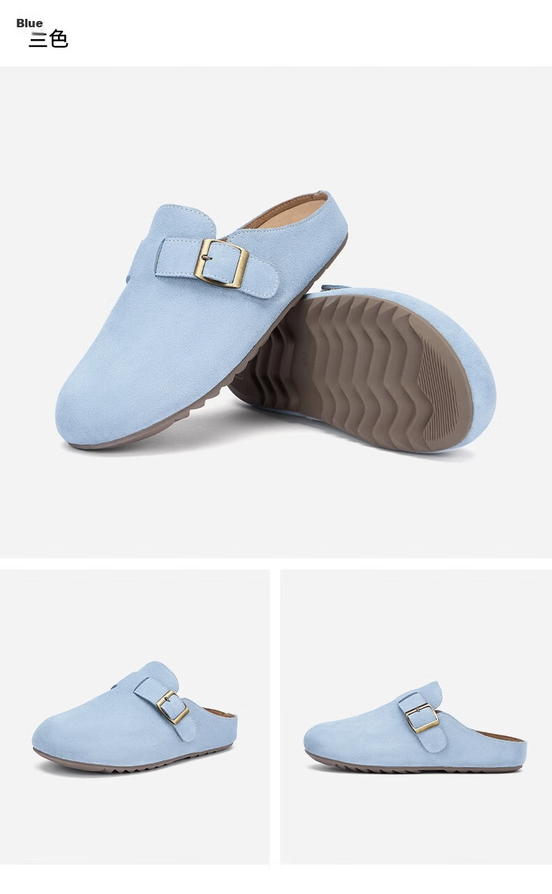 Hotwind Women's Commuter Birkenstock Shoes 2025 Autumn Winter New Plush Slip-On Soft Sole Shoes Mall Same Style 24