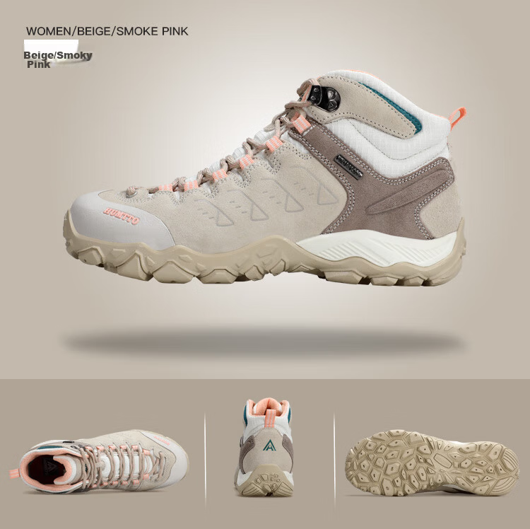 HUMTTO Women's Hiking Shoes Non-Slip Wear-Resistant Outdoor Trail Running Shoes Comfortable Shock Absorption Mountain Climbing Shoes Gray/Rose Red Size 36 12