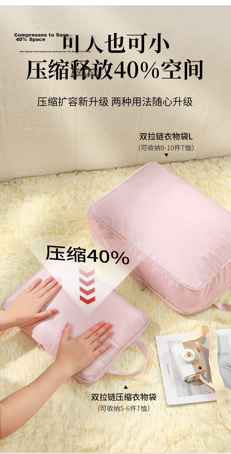 Grace Compression Travel Storage Bags Underwear Luggage Organizer Medium + Large Waterproof Minimalist Business Trip Travel Essentials 4
