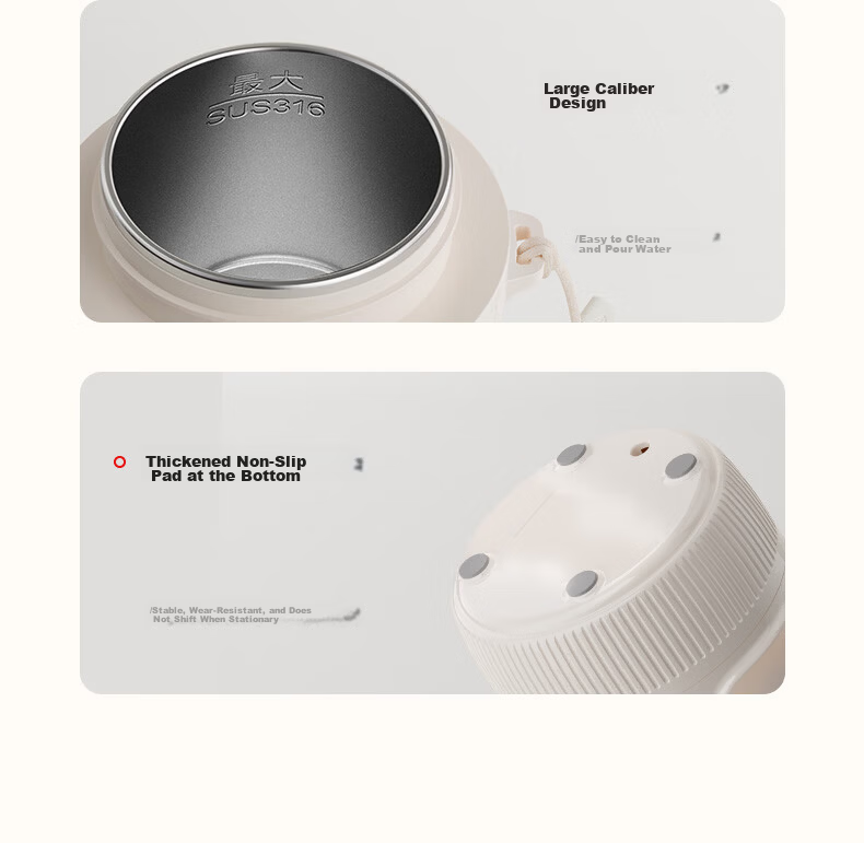 APIXINTL Japan Anben Su Portable Thermostatic Kettle Travel Electric Water Boiler 304 Inner Liner 33