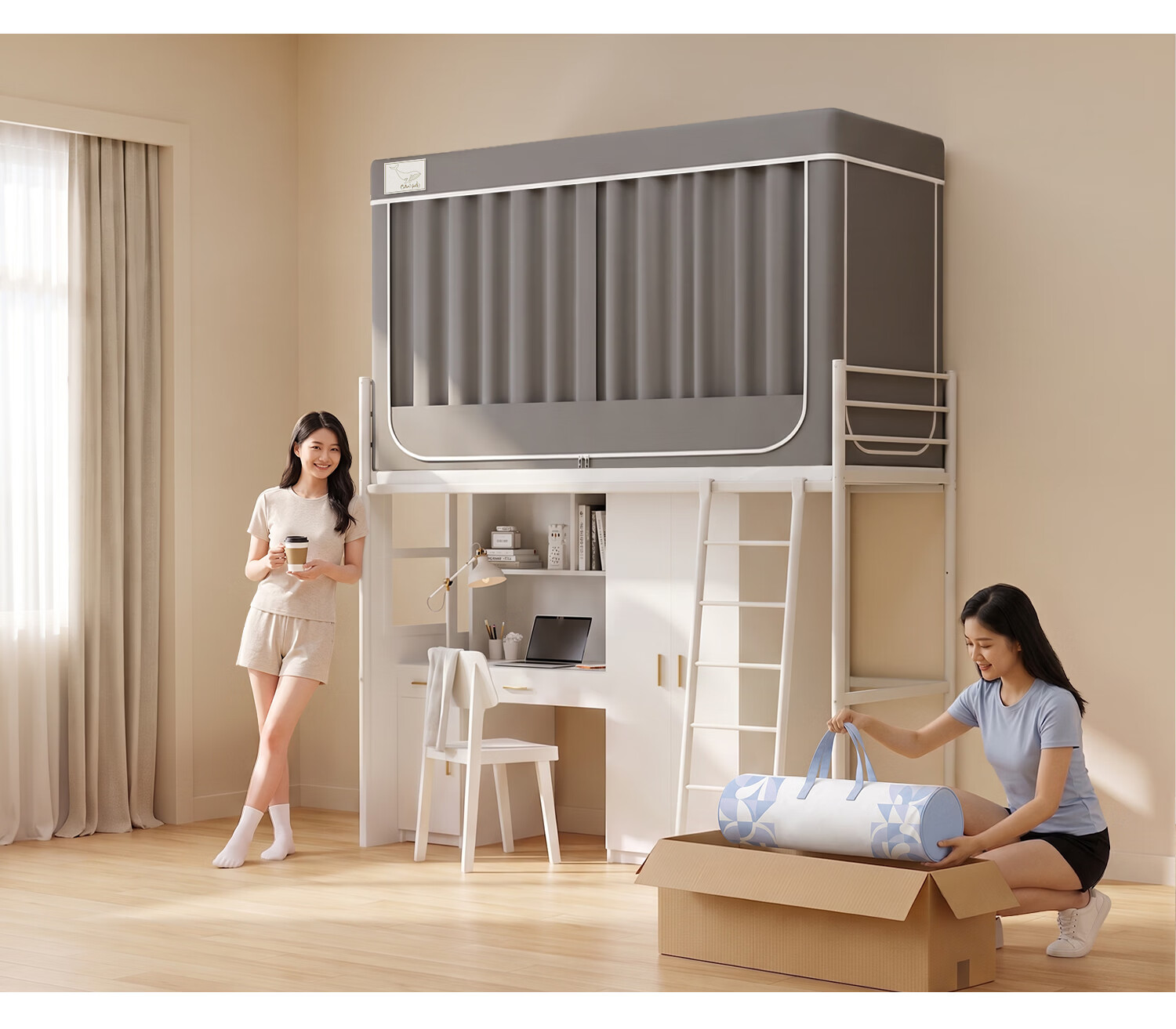 Lazy Infinite College Dorm Mosquito Net Strong Light-Blocking Bed Curtain Universal Integrated Dustproof Mosquito Net 0.9m Three-Door 16