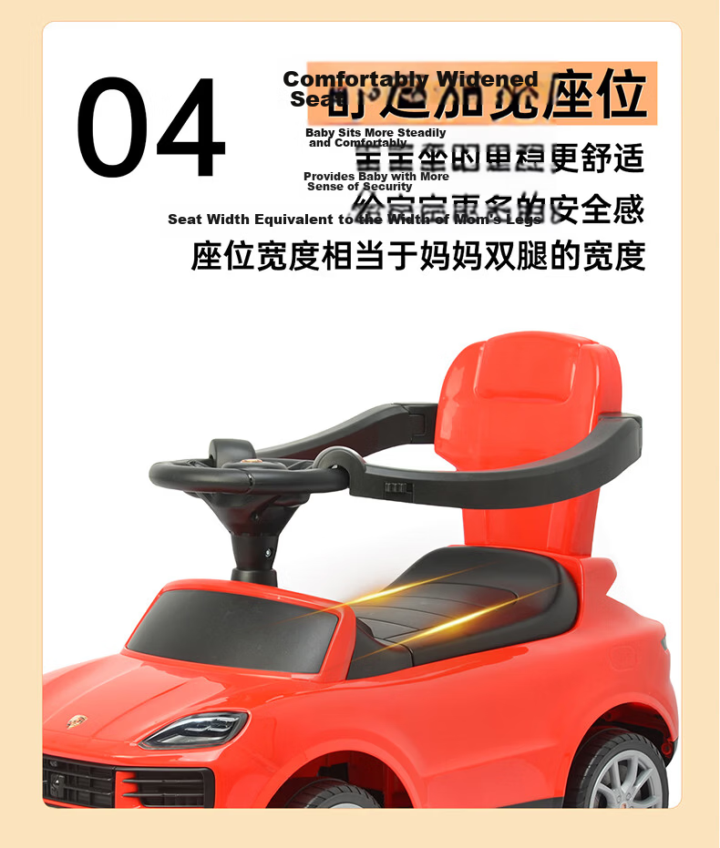 CHILOKBO Porsche Baby Toddler Ride-On Car 1-3 Years Old Push Walker Slide Car Anti-Tip Gift White 14