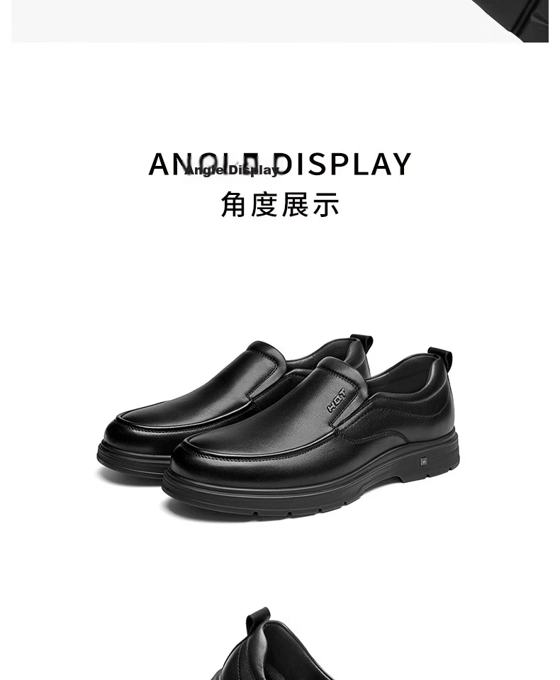 RED DRAGONFLY Genuine Leather Men's Slip-On Soft-Soled Business Casual Leather Shoes, Middle-Aged Dad Shoes, Men's Shoes WTA33107 Brown Size 40 20
