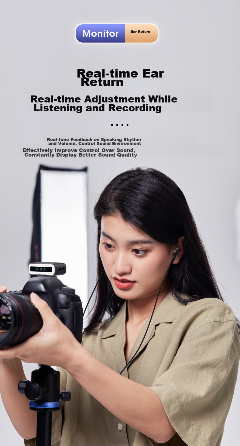 Haomuren Wireless Microphone Clip-On Mic, Dual-Channel Audio Recorder, TikTok Live Streaming Sound Card, Live Recording Equipment, Singing Noise Reduction Video Interview Microphone for Mobile Phone Camera And Computer 24