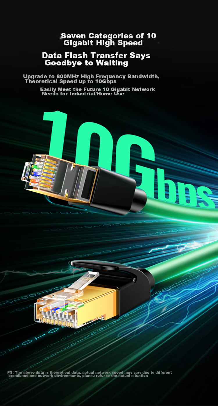 UGREEN Cat7 Ethernet Cable, 10 Gigabit Network Connection Cable, Category 7 Broadband Computer Gaming Competition 8-Core Shielded Monitoring Pure Copper Twisted Pair Network Patch Cable, 1 Meter 80421 5
