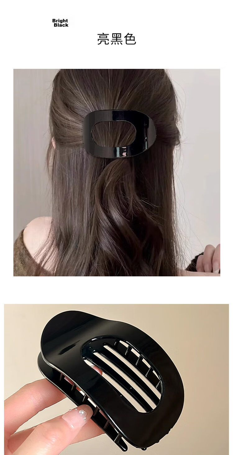Meifuyu Curved Abalone Hair Claw Tortoiseshell Straight Duckbill Hair Clip Flat Bun Hairpin MF8292 10