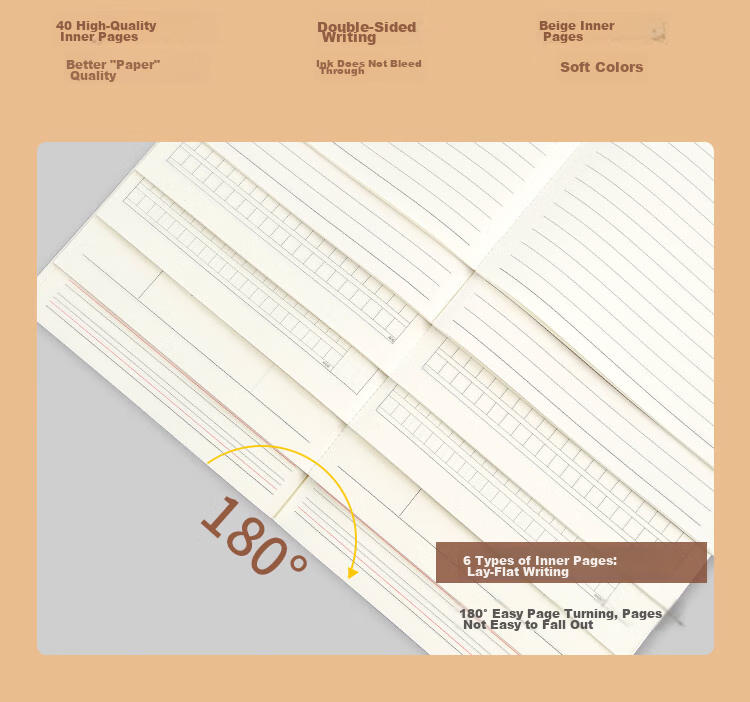 GuangBo B5 40 Sheets 80 Pages Student Subject Notebook Classroom Memo Notebook Error Correction Notebook Study Supplies Comprehensive Set of 4 FB61104 8