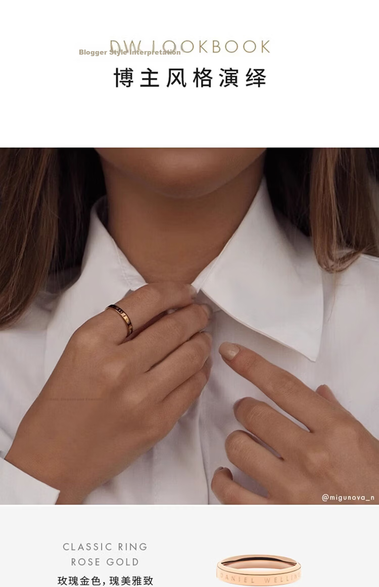 Daniel Wellington [Qixi Valentine's Day Gift] DW Couple Rings Classic Moonlight Silver Rings Couple Rings 029+030 7